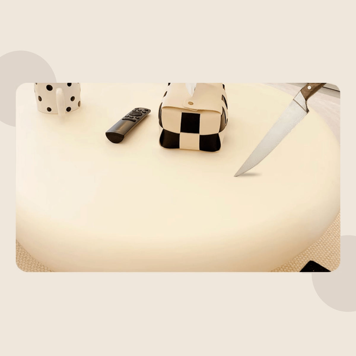 Modern Off White Black GFRP Tea Table - Stylish & Durable Design yw-178