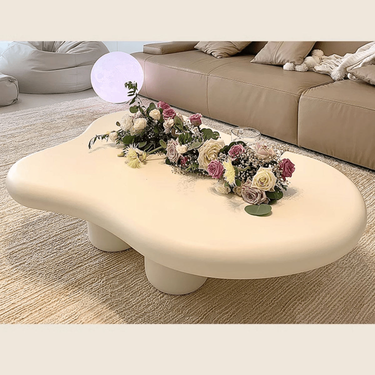 Modern Off White Black GFRP Tea Table - Stylish & Durable Design yw-178