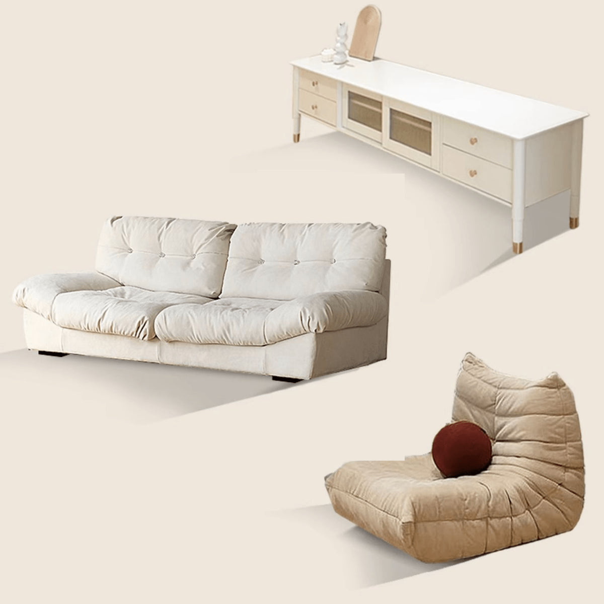 Modern Off White Black GFRP Tea Table - Stylish & Durable Design yw-178