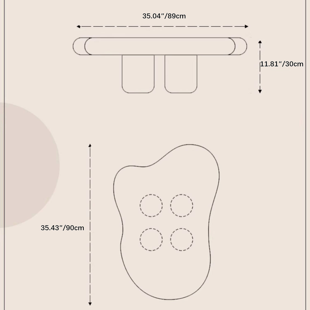 Modern Off White Black GFRP Tea Table - Stylish & Durable Design yw-178