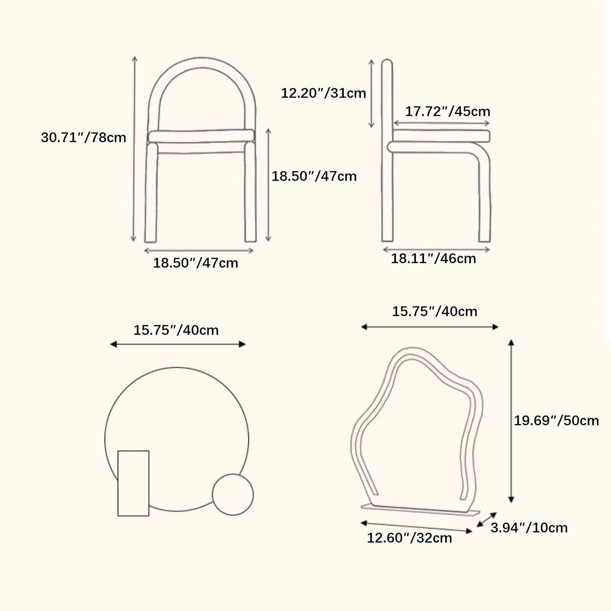 Sleek White Particle Board Makeup Table – Modern Vanity for Stylish Organization yw-185