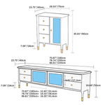 Oak Glass Door White Particle Board Cabinet - Sleek & Modern Storage Solution yw-190
