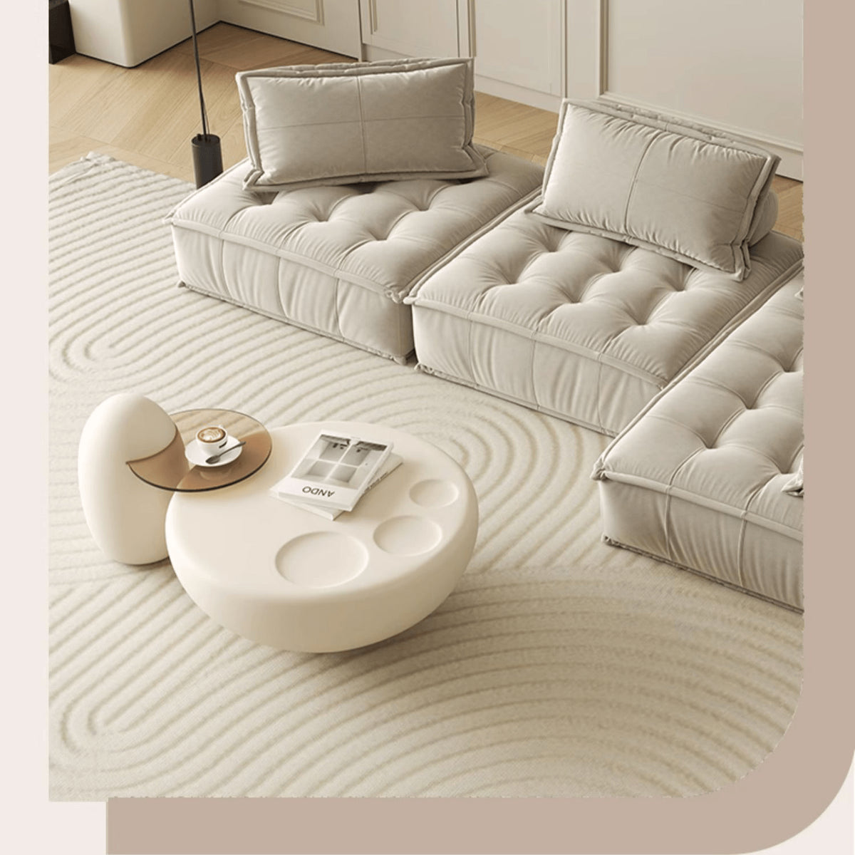 Sleek White Tea Table – Modern Elegance for Your Living Room Décor yw-195