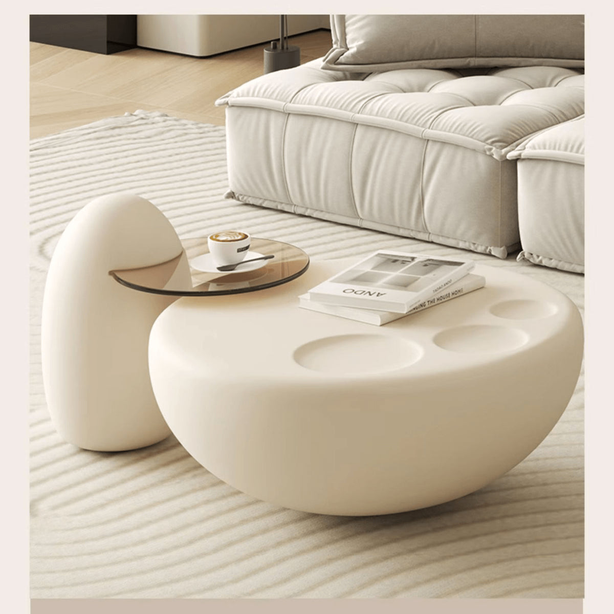 Sleek White Tea Table – Modern Elegance for Your Living Room Décor yw-195