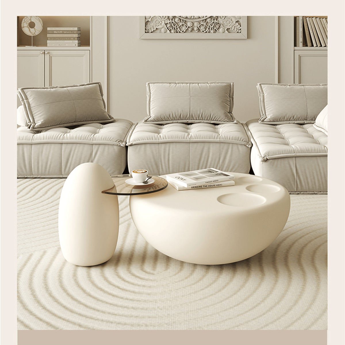 Sleek White Tea Table – Modern Elegance for Your Living Room Décor yw-195