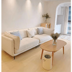 Modern Techno Fabric Sofa in Black, Light Brown, and White - Contemporary Elegant Design yw-196