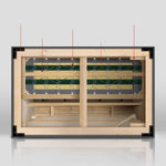 Modern Techno Fabric Sofa in Black, Light Brown, and White - Contemporary Elegant Design yw-196