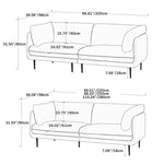 Modern Techno Fabric Sofa in Black, Light Brown, and White - Contemporary Elegant Design yw-196