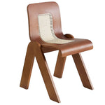 Elegant Beech Wood Chair with Black and Brown Rattan Weaving yw-197