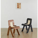 Elegant Beech Wood Chair with Black and Brown Rattan Weaving yw-197