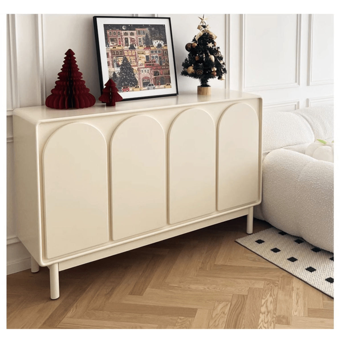 Stylish Off-White Particle Board Cabinet for Modern Home Storage yw-199