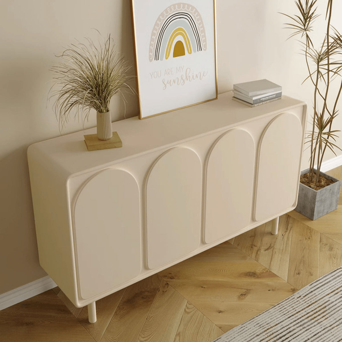 Stylish Off-White Particle Board Cabinet for Modern Home Storage yw-199