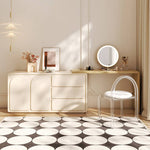 Chic Off White Makeup Table with Natural Wood Finish & Particle Board Construction yw-200