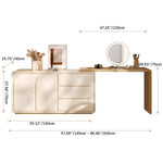 Chic Off White Makeup Table with Natural Wood Finish & Particle Board Construction yw-200
