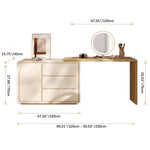 Chic Off White Makeup Table with Natural Wood Finish & Particle Board Construction yw-200