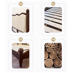 Elegant Bed Frame - Luxurious Brown Walnut Wood Finish yw-205