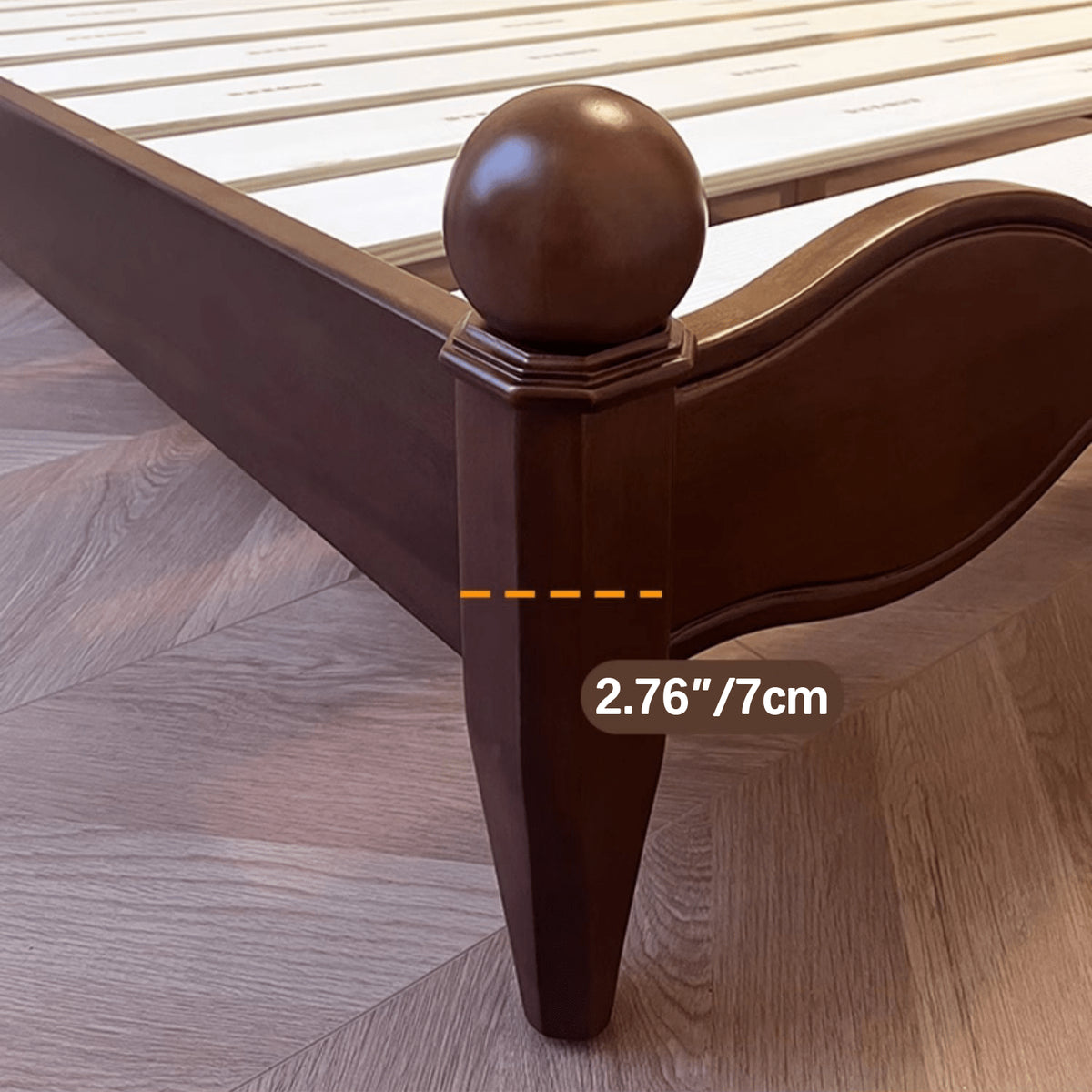 Luxury Brown Walnut Bedside Cupboard - Elegant Nightstand Storage Solution yw-206