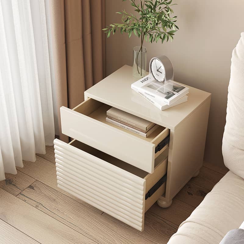 Stylish White Bedside Cupboard - Durable Density Board Wood Nightstand yw-207