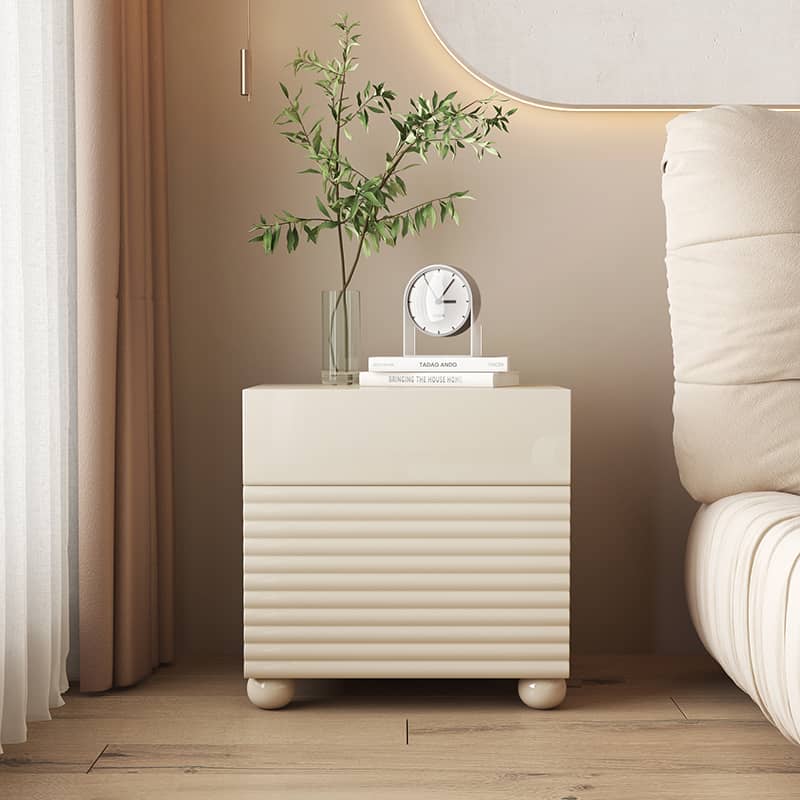 Stylish White Bedside Cupboard - Durable Density Board Wood Nightstand yw-207