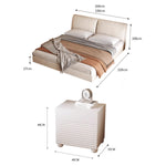 Luxurious Off-White PU Leather Bed with Solid Pine Frame for Ultimate Comfort yw-209