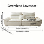 Sailboat-Inspired Fabric Sofa, Off-White Extra-Deep Couch with Solid Wood Frame for Spacious Living Room yw-217