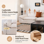 Sailboat-Inspired Fabric Sofa, Off-White Extra-Deep Couch with Solid Wood Frame for Spacious Living Room yw-217