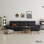 Sailboat-Inspired Fabric Sofa, Off-White Extra-Deep Couch with Solid Wood Frame for Spacious Living Room yw-217