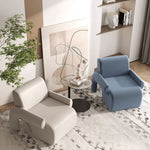 Stylish Light Blue Gray Flannel Sofa with Sturdy Pine Frame - Perfect for Modern Living Rooms yw-221