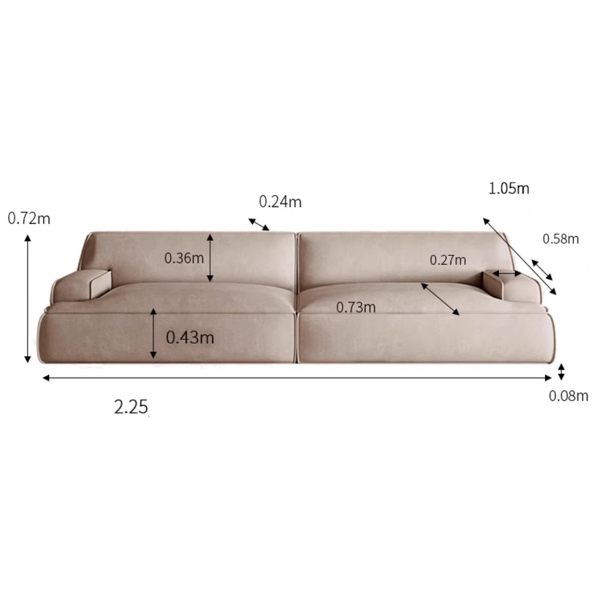Stylish Light Gray Sofa with Durable Scratch-Resistant Fabric yw-223