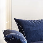 Luxurious Blue & White Pine Velvet Flannel Sofa - Perfect Blend of Style and Comfort yw-225