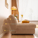 Soft Velvet Sofa Bed, Foldable 2-in-1 Sleeper Couch with Washable Cover, Single/Double Size, Cream Style zf-0429-1