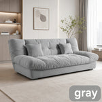 Soft Velvet Sofa Bed, Foldable 2-in-1 Sleeper Couch with Washable Cover, Single/Double Size, Cream Style zf-0429-1