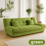 Soft Velvet Sofa Bed, Foldable 2-in-1 Sleeper Couch with Washable Cover, Single/Double Size, Cream Style zf-0429-1