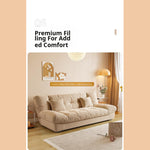 Cream Style Sofa Bed, Foldable 2-in-1 Sleeper for Small Spaces, Single/Double zf-0429-1