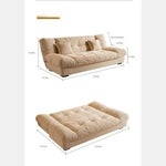 Cream Style Sofa Bed, Foldable 2-in-1 Sleeper for Small Spaces, Single/Double zf-0429-1