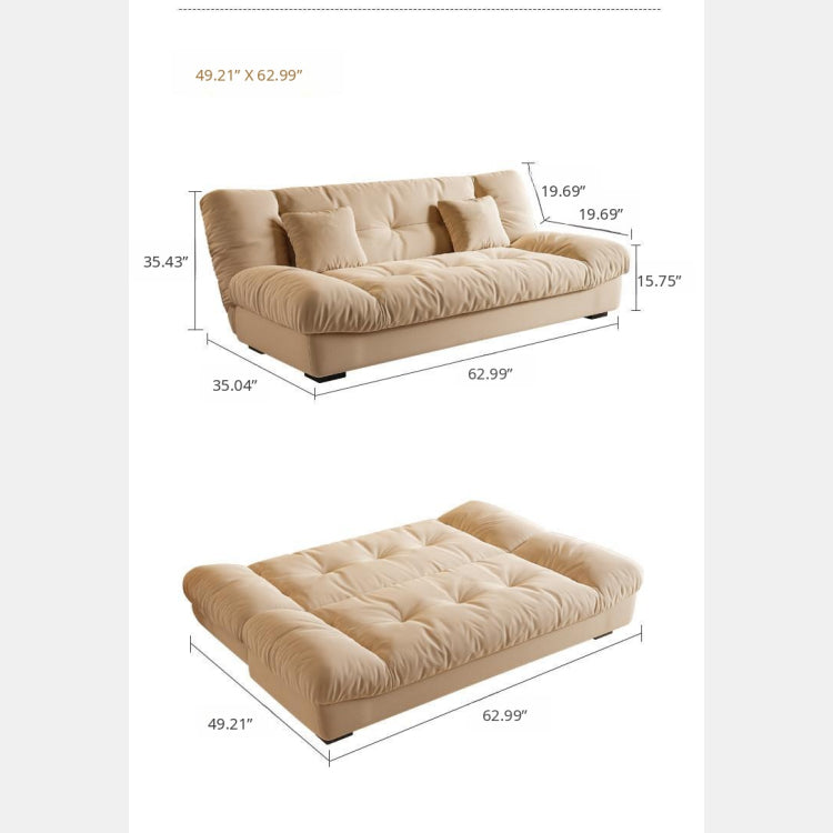 Cream Style Sofa Bed, Foldable 2-in-1 Sleeper for Small Spaces, Single/Double zf-0429-1
