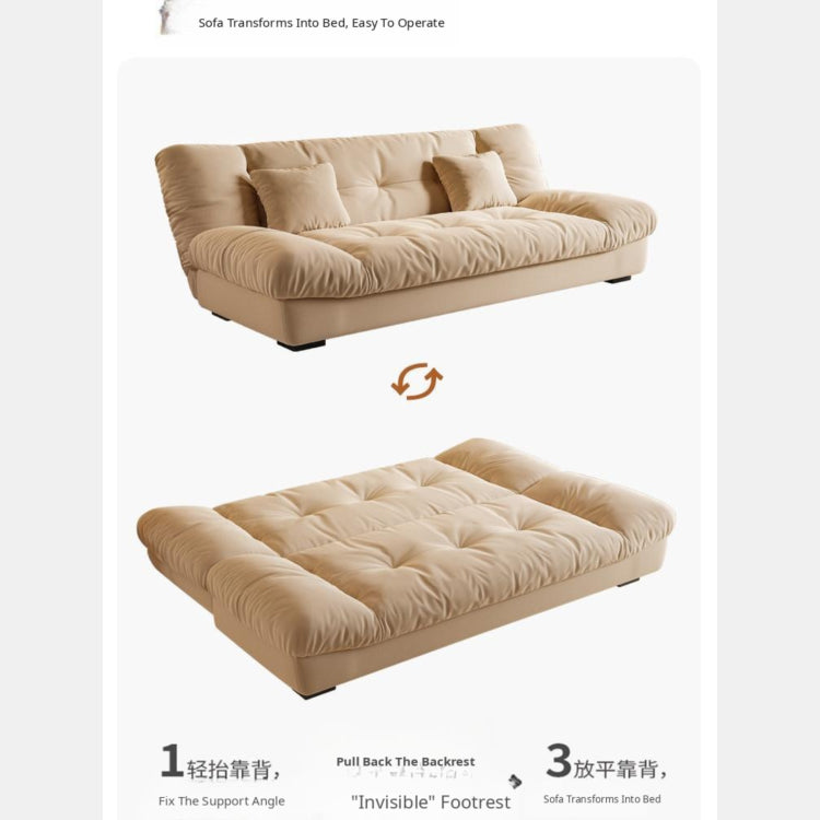 Cream Style Sofa Bed, Foldable 2-in-1 Sleeper for Small Spaces, Single/Double zf-0429-1
