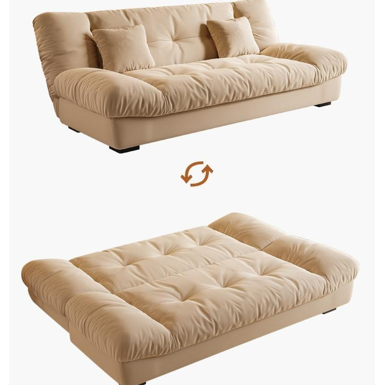 Cream Style Sofa Bed, Foldable 2-in-1 Sleeper for Small Spaces, Single/Double zf-0429-1