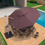 Premium Sunshade with Aluminum Alloy Frame - Dark Green, Brown, Wine Red, Khaki Color Options - Durable Woven Fabric for Outdoor Comfort zy-025-2