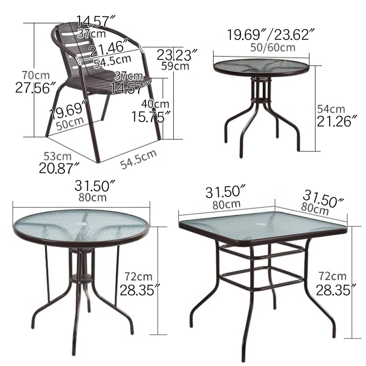 Elegant Dark Brown PE Rattan Table with Sturdy Galvanized Steel Frame zy-029