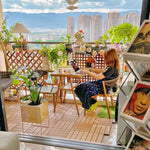 Modern Patio Table - Faux Rattan & Aluminum Alloy in Brown, Gray & White Finish zy-041