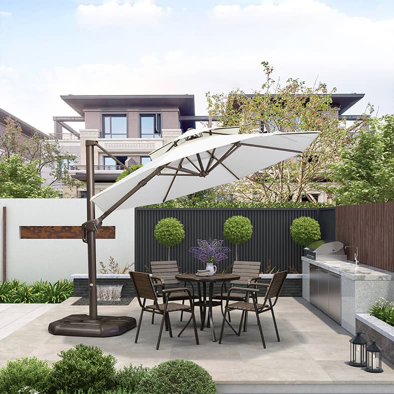 Premium Color-Woven Fabric Sunshade with Durable Aluminum Alloy Frame - Perfect for Outdoor Relaxation zy-127-2