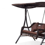 Stylish Outdoor Swing Chair in Brown PE Rattan with Sturdy Galvanized Steel Frame zy-154