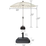 Premium Outdoor Sunshade - Khaki, Wine Red & White - Durable Aluminum Alloy Frame with Color-Woven Fabric zy-52