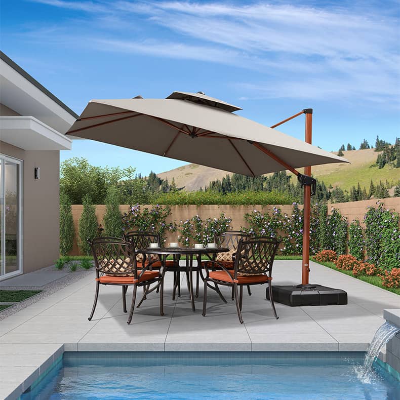 Stylish Aluminum Alloy Sunshade with Durable Woven Fabric for Ultimate UV Protection zy-55