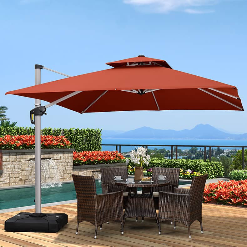 Elegant Aluminum Alloy Sunshade with Color-Woven Fabric for Ultimate Outdoor Enjoyment zy-56-2