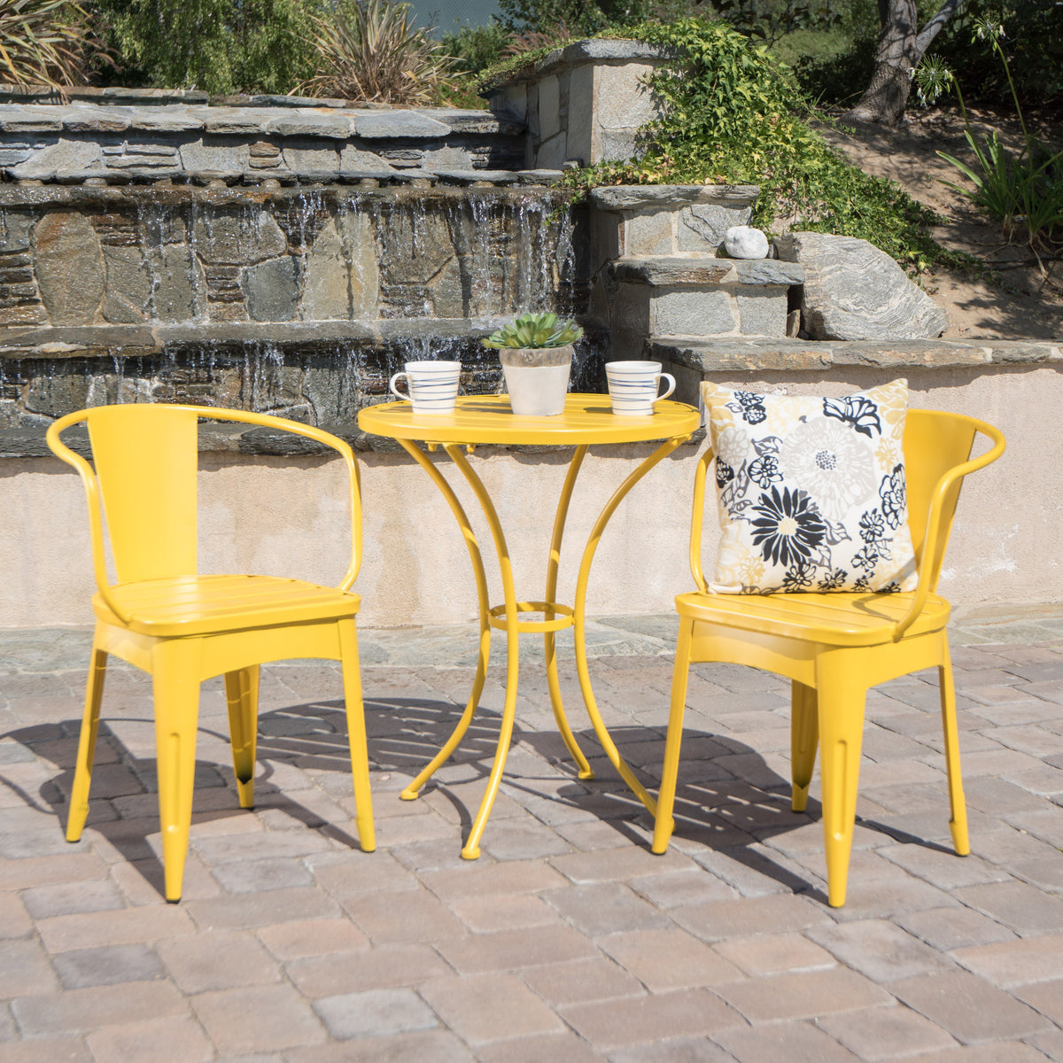 Whimsical Metal Bistro Set with Powder-Coated Iron for Outdoor Use 56558.00MCY-djyc