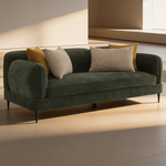 Repley Green 2-Piece Chenille Upholstered Sofa Set with Textured Fabric, Green Color, Wood and Metal Frame, 84' W-B062S01816 - 场景图