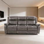 Contemporary Style 2pc Living Room Set 1x Sofa 1x Recliner Leatherette Padded Seats Cushion Back Horizontal And Vertical Tufting Slate Blue Finish Primary Living Room Furniture-B011S02415 - 场景图