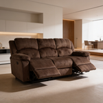 Modern Style Comfortable 2pc Living Room Set Pillow Arms Cushion Back Suede Padded Chocolate Finish Horizontal Tufting Primary Living Room Furniture-B011S02398 - 场景图